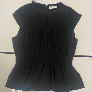 Black Smocked Blouse